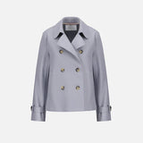 Women cropped trench pressed wool