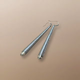 Simon Alcantara EANDA104 LG Drop Earrings – Sterling Silver Handwoven with Silver Cord, 3.75"
