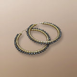 Simon Alcantara EDL100YG Hoop Earrings – 14kt Yellow Gold Handwoven with Terahertz