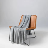 Texture Knitted Cashmere Throw in Light Grey by Johnstons of Elgin