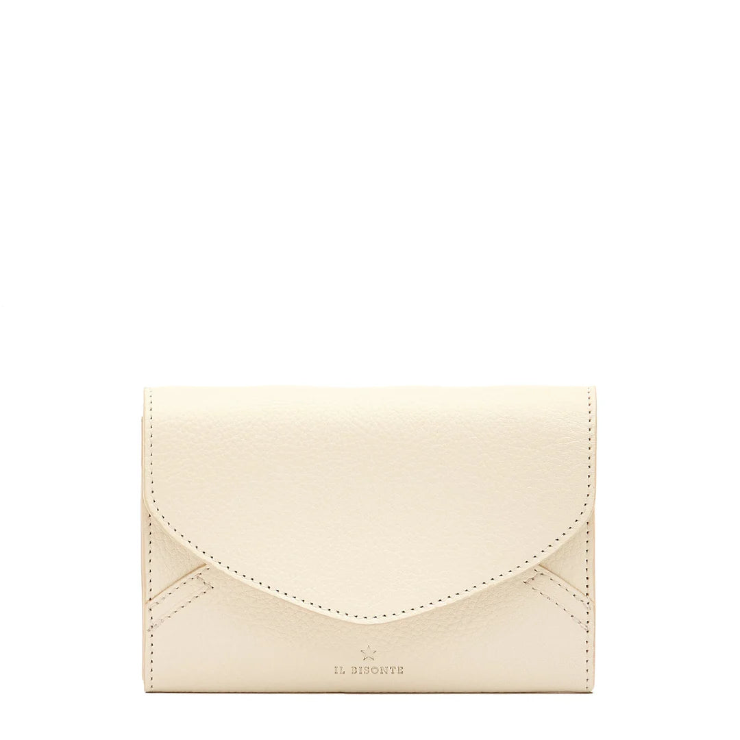 Il Bisonte Esperia Wallet in Bianco Latte, handmade in Tuscany from vegetable-tanned cowhide leather.
