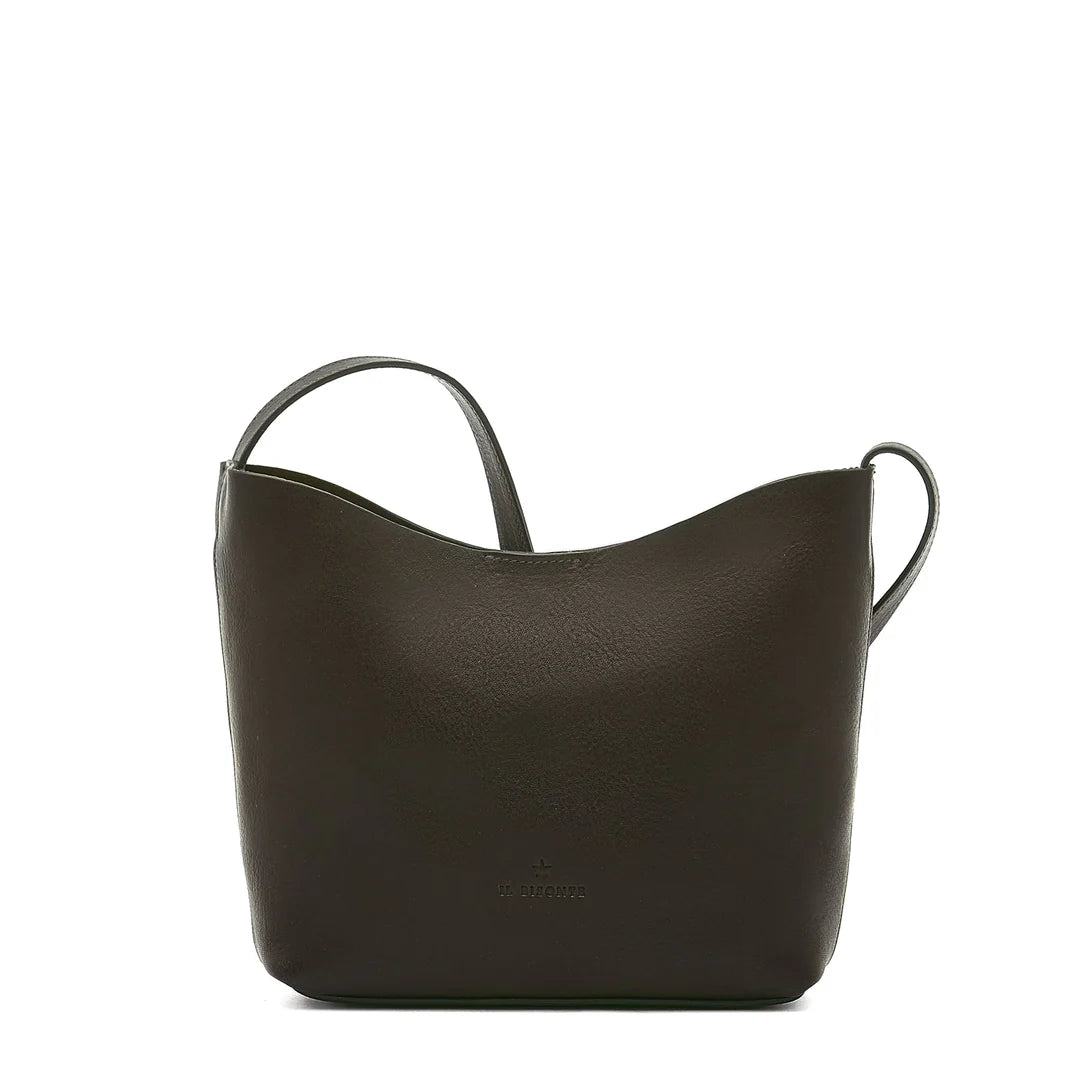 Black Italian leather crossbody bag by Il Bisonte, handmade in Tuscany.