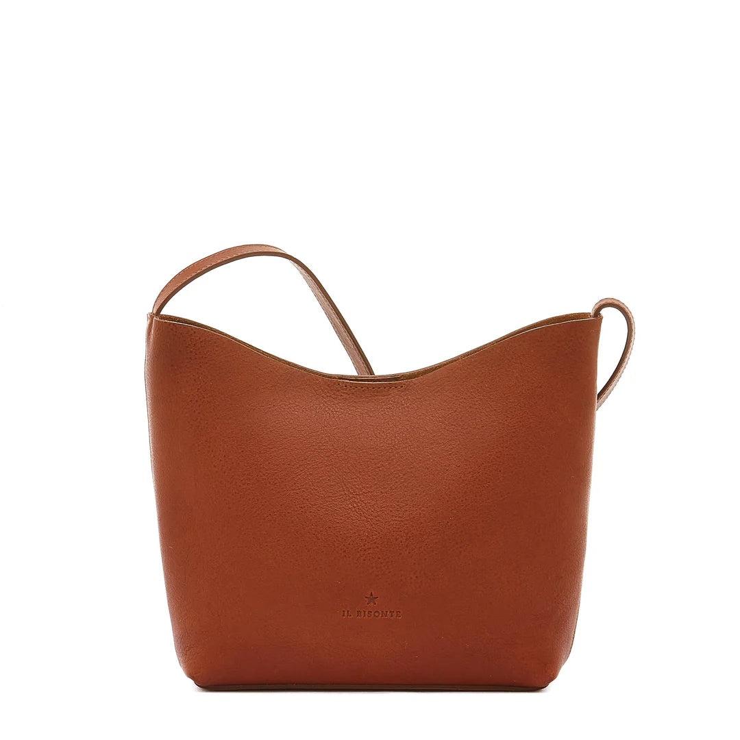 Brown Seppia Italian leather crossbody bag by Il Bisonte, handmade in Tuscany.