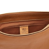 Close-up of Il Bisonte Oliveta Bag showing full-grain leather texture and artisan detailing.