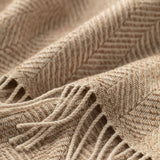 Merino Throw Blanket | Texture Herringbone by Johnston's of Elgin