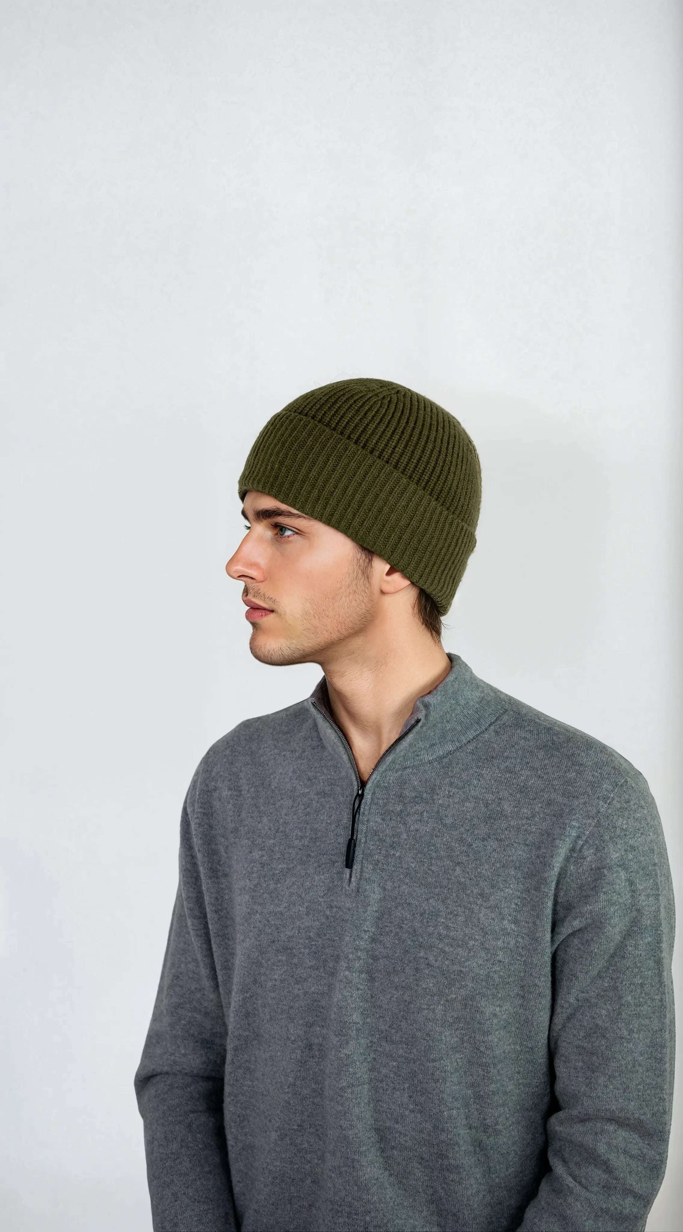 Ribbed cashmere beanie with extra crown room, designed in Telluride and made in the USA. A cozy unisex winter essential.