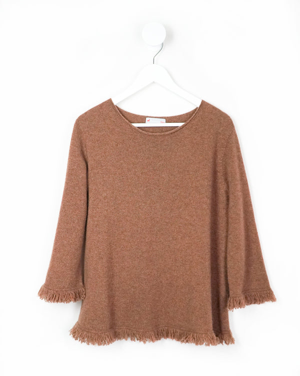 Knit To Order Ellie Fringe Swing Cashmere Sweater