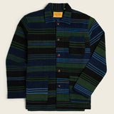Original Madras Co. Men’s Standard Fit Shirt Jacket — Handloom Weft Stripe Mat Weave