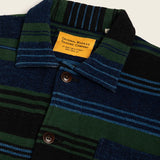 Original Madras Co. Men’s Standard Fit Shirt Jacket — Handloom Weft Stripe Mat Weave