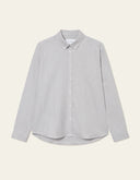 Les Deux Desert Reg Shirt – Brushed Cotton Slim Fit in Grey Mélange & Lead Grey