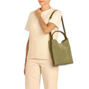Il Bisonte Le Laudi Suede Bucket Bag – Bamboo