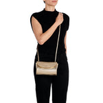 Model wearing the Il Bisonte Linea 1978 crossbody bag styled with elevated Italian-inspired everyday attire