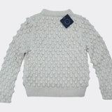 Buoy Hand-Knit Bobble Texture Round Neck w/Curved Hem