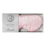 Blush pink silk eye mask by Branché, handcrafted for luxurious, restorative sleep.
