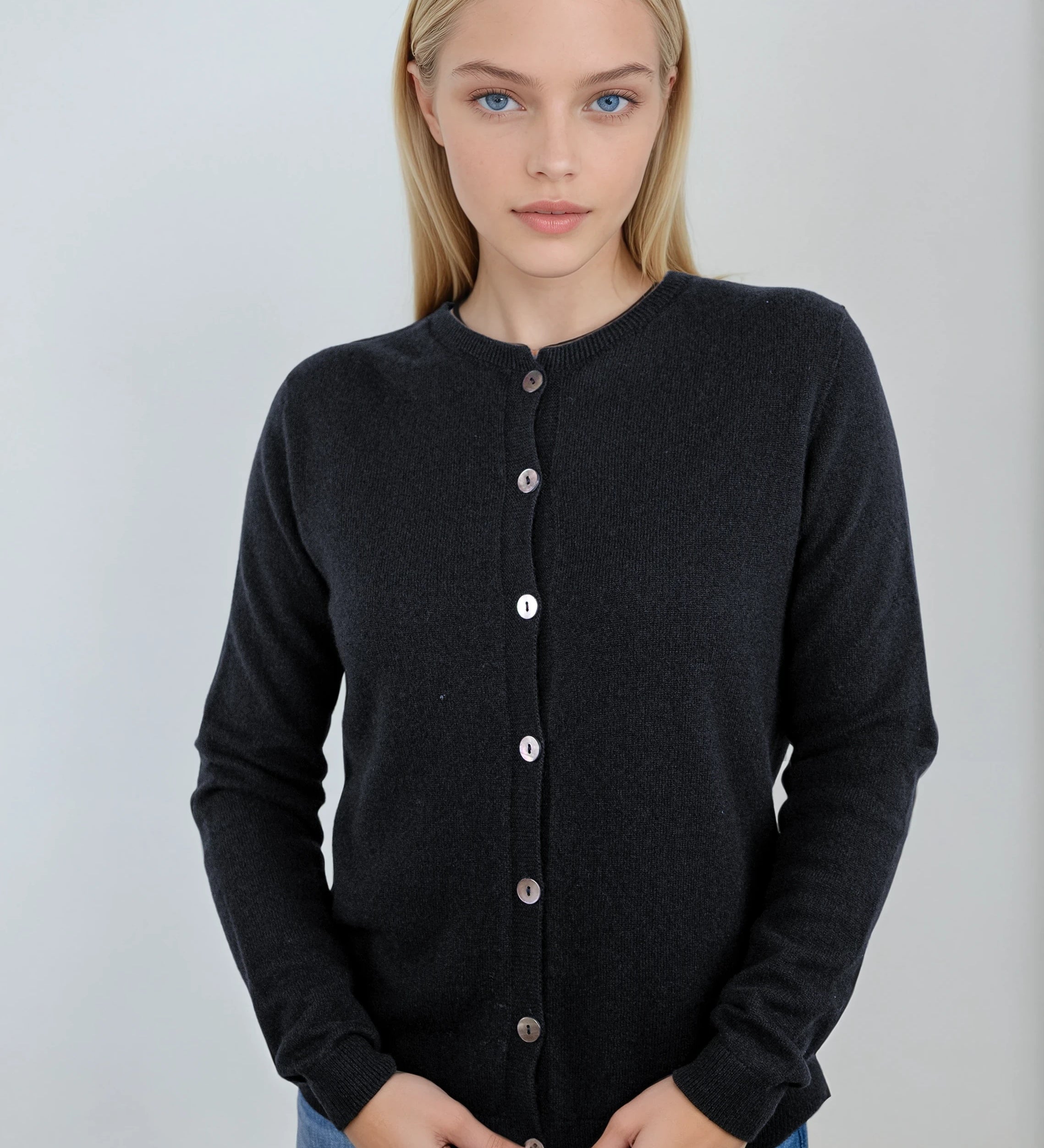 Ruthie Scottish Scottish Cashmere V-Neck Cardigan (Ship-Ready)