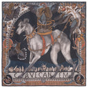 Sabina Savage Cave Canem Silk Twill Scarf 90 – Water/Ink