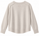 Clip Round Neck Raw Edge Saddle Shoulder w/Curve Hem