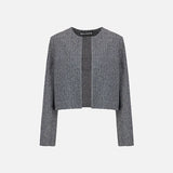 Womens Collarless Jacket w/ S.P. Bicolour Frise
