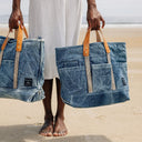 Construction Tote | Washed Denim