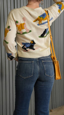 Skiing Dogs Cashmere Cardigan by Harden