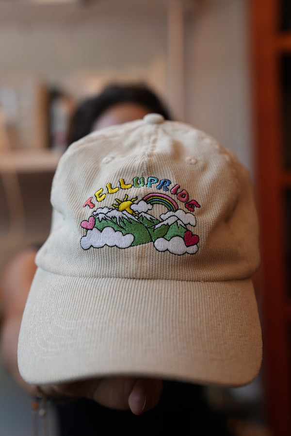 Tellupride White Corduroy Dad Hat