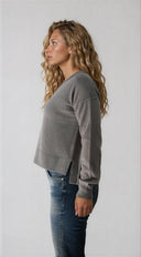 Cropped Pointelle Cashmere Caridgan