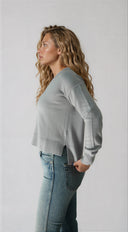 Cropped Pointelle Cashmere Caridgan