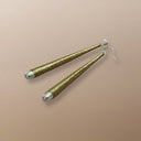 Simon Alcantara EANDA103 LG Drop Earrings – Sterling Silver Handwoven with Gold Cord, 3.75"