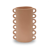 Collection of colorful Loopy Large Vases by Tina Frey, modern sculptural home accents.