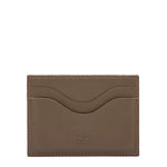 Graphite leather card holder by Il Bisonte, crafted in Tuscany with minimalist design and artisan stitching.