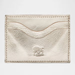 Il Bisonte Salina Card Case in Platinum, handmade in Tuscany from vegetable-tanned cowhide leather.