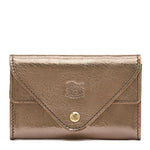 Handmade Italian leather cardholder by Il Bisonte, crafted in Tuscany with envelope flap closure.