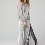 La Fata tailored travel pants in heather grey – minimalist pull-on stretch trousers curated by CashmereRED in Telluride
