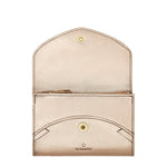 Close-up of Il Bisonte Esperia Wallet in Bianco Latte highlighting artisan stitching and full-grain texture.