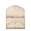 Close-up of Il Bisonte Esperia Wallet in Bianco Latte highlighting artisan stitching and full-grain texture.