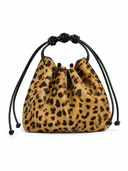B. May | Mini Drawstring Leopard - Hair On calf