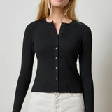 Cropped Ribbed Cardigan