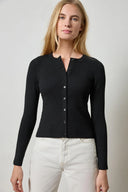 Cropped Ribbed Cardigan