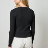 Cropped Ribbed Cardigan