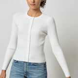 Cropped Ribbed Cardigan