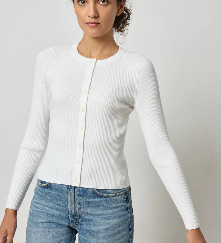 Cropped Ribbed Cardigan