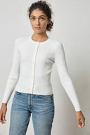 Cropped Ribbed Cardigan