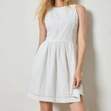 High Neck Mini Dress | Eyelet