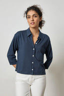 Easy Button Down Tee in Navy