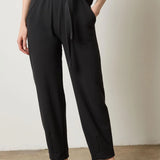 Lilla P Belted Pant – Black Textured Waffle Women’s Pants
