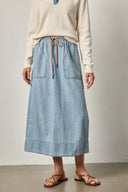 Denim Drawstring Skirt by Lilla P