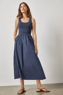 Lilla P Mixed Media Scoop Neck Dress