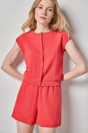 Lilla P Textured Terry Sleeveless Cardigan