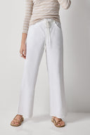 Lilla P Linen Blend Straight Leg Pant