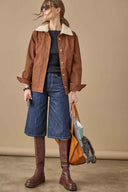 Lilla P Washed Twill Pleat Back Jacket